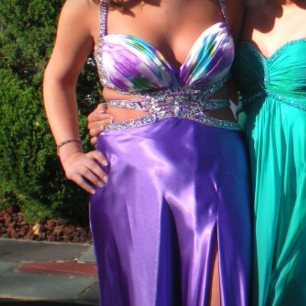 Purple cutout gown